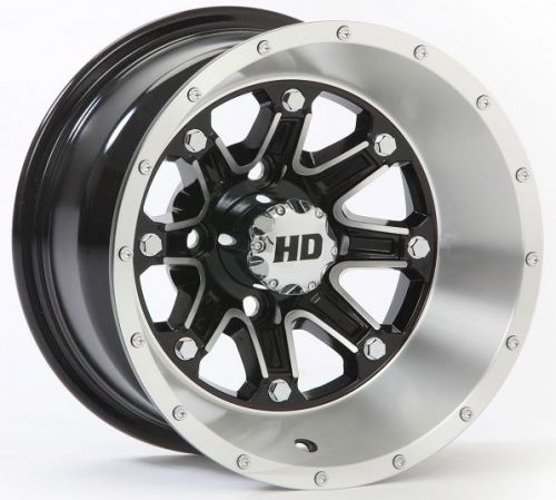 Sti hd4 machined/black golf cart wheel 12x7 (4/4) - (2+5) [12hd424]