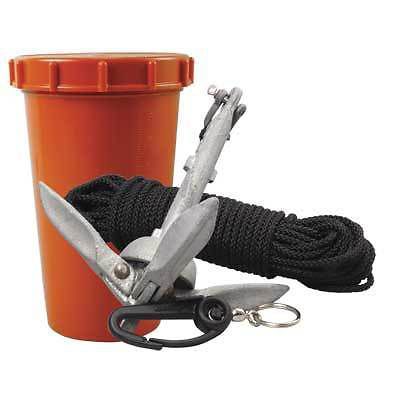 Boat marine anchor kit 1.5 lb folding anchor 50 feet line container snap hook