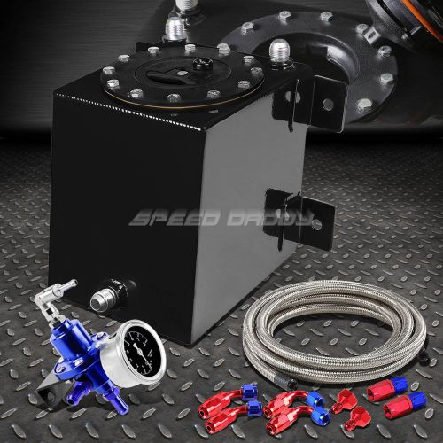 1 gallon coated racing fuel cell tank+cap+line kit+pressure regulator black