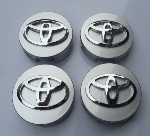 New toyota set of 4 silver wheel hub caps 62mm center wheels emblem cap logo 4pc