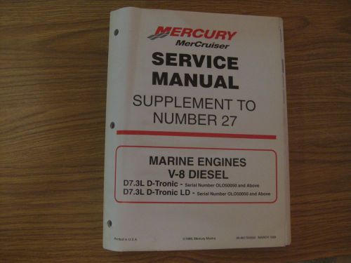 Vintage 1999 mercury mercruiser #27 marine engines v-8 diesel service manual
