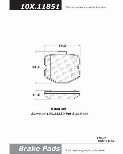 Centric 104.11851 brake pad or shoe, rear