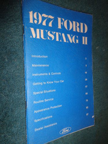 1977 ford mustang  ii owner&#039;s manual / owner&#039;s guide /  nice original!!!