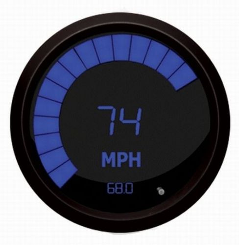 Intellitronix digital speedometer with led sweep blue w/ black bezel m9222b usa