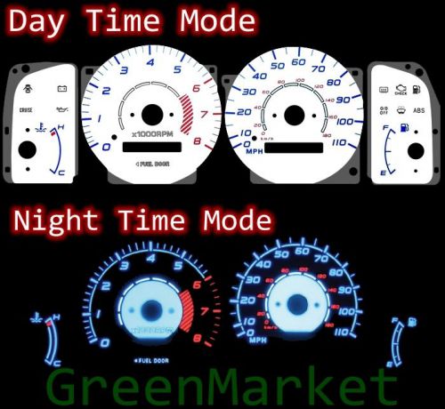 98-02 corolla w/ rpm white face blue indiglo glow gauges