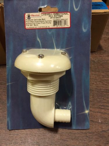 T-h marine directional livewell fill fitting white - fits 3/4&#034; barb - 90 degree