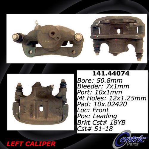 Centric 141.44074 front brake caliper-premium semi-loaded caliper