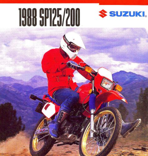 1988 suzuki sp125 &amp; sp200 off road motorcycle brochure -sp 125 &amp; sp 200--suzuki