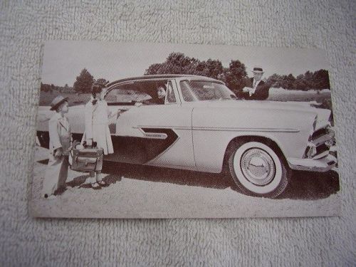 1956 plymouth belvedere  2dr hardtop   dealer postcard unused original