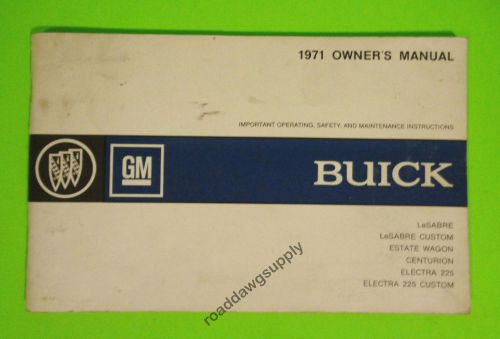 1971 buick lesabre centurion electra owners manual owner&#039;s guide book