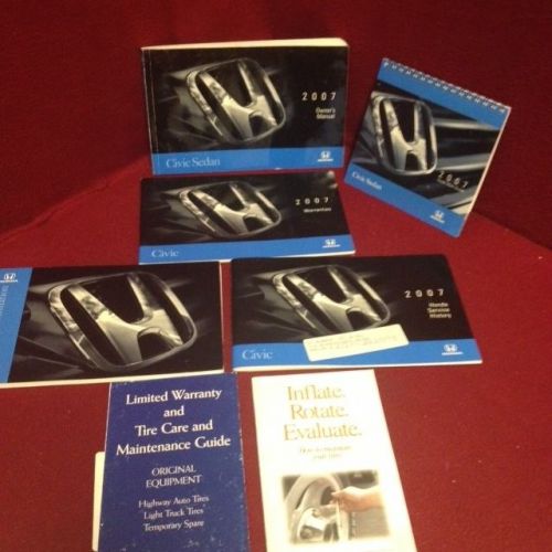 2007 honda civic sedan owners manual with warranty manual &amp; quick start guide