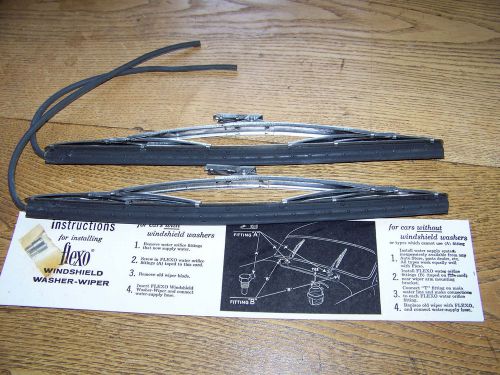 Wiper blade nors flexo with unique washer hose one pair 12 inch universal mount