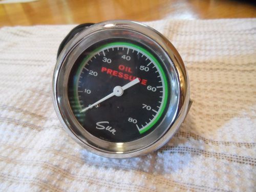Awesome vintage sun green line greenline  oil pressure  gauge 2&amp;5/8  clean  wow