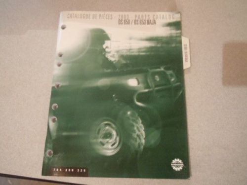 2003 bombardier ds 650 / ds650 baja parts book catalog dg658