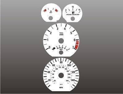 1999-2001 bmw 3 series sedan instrument cluster white face gauges e46