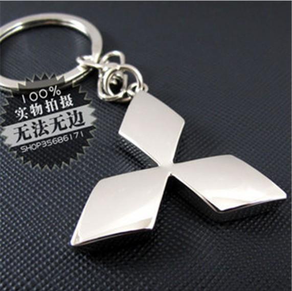 Mitsubishi logo car keychain ring keyring key chain free shipping