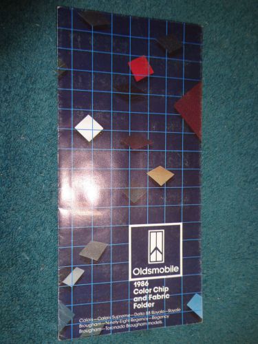1986 oldsmobile 88 / 98 / calais / toronado+ paint chip brochure original item!!