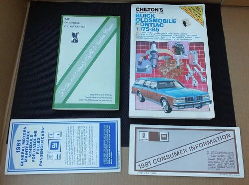 Oldsmobile-buick-pontiac chiltons 1975-85 shop manual + 1981 olds owner manual
