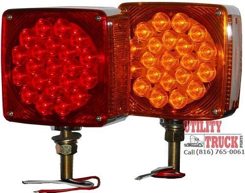 -2 led fender mount turn signal lights red/amber chrome right &amp; left-ul001lrbk