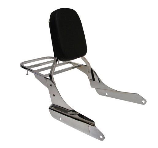 Chrome backrest sissy bar w/luggage rack for 99-07 honda steed vlx vt 600 deluxe