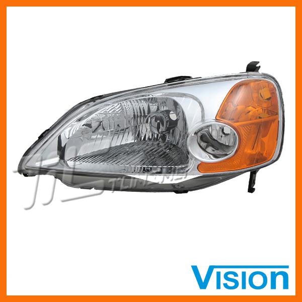 01-03 honda civic 4dr lx ex dx driver left side head light lamp assembly new 02