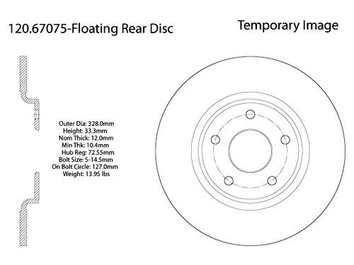 Centric 120.67075 rear brake rotor/disc-premium rotor-preferred