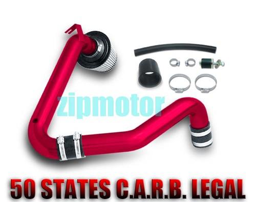 1996 1997 1998 honda civic dx lx cx cold air intake+filter kit jdm red stainless