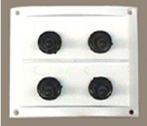 4 gang white splashproof switch panel