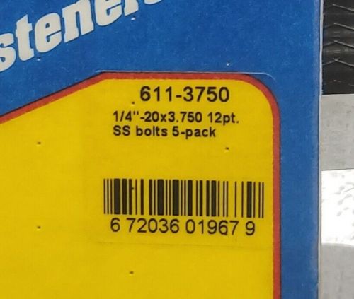 Arp 611-3750 12-point stainless steel bolt kit - 1/4-20 x 3.750&#034; long (set of 5)