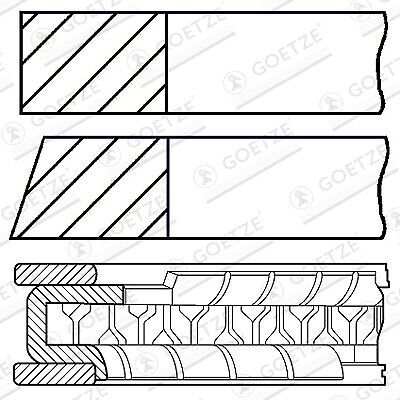 Piston rings kit (single cylinder) fits vauxhall signum z03 1.8 03 to 08 engine