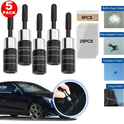 5x auto glass nano repair fluid car windshield resin crack tool kit crack set