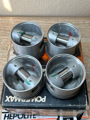 Nos (4) powermax 18581 flat top piston set .020 over 4 morris engines