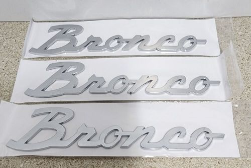 3 pcs chrome bronco emblems 10&#034; self adhesive new