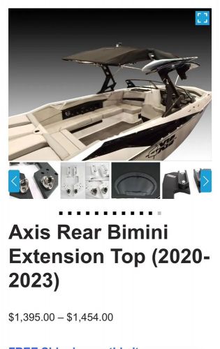 Fluid concepts axis boat rear bimini extension 2020-2023