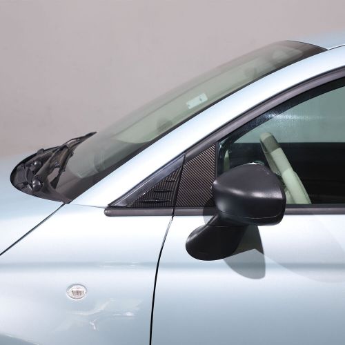 Carbon fiber rearview mirror side triangle spoiler trim for fiat 500 2010-2023