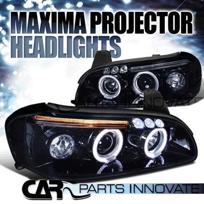 Glossy piano black nissan 00-01 maxima tinted led projector headlights