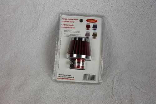 Oil breather filter fits 3/8&#034; to 1/2 inch o.d. (8-12mm) tubes red chrome 3992