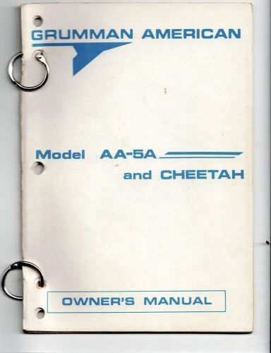 Grumman american model aa-5a cheetah owners manual original pilot check list