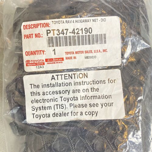 Toyota rav4 hideaway black cargo net pt347-42190, brand new faux leather zipcase