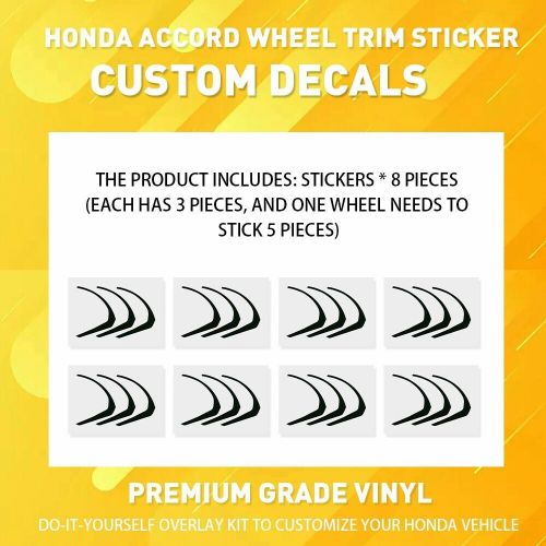 Chrome delete blackout overlay for 2018-22 honda accord 10.6&#034; sport wheel rim