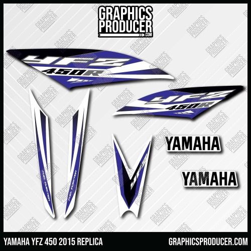 Yamaha yfz450 yfz 450r redesign decals 2015 blue model graphics kit stickers set