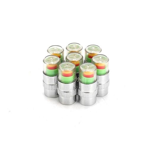 8pcs car tire pressure monitor valve cap w/sensor indicator 3-color eye hint