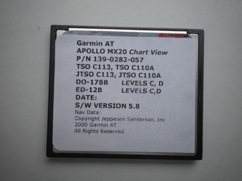 Garmin mx20 data card with chartview, 5.8 software the last software released