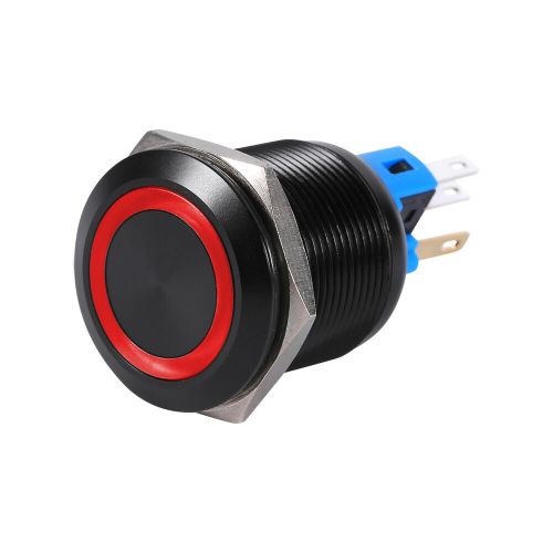 22mm 12-24v waterproof selflocking latching push button switch red led