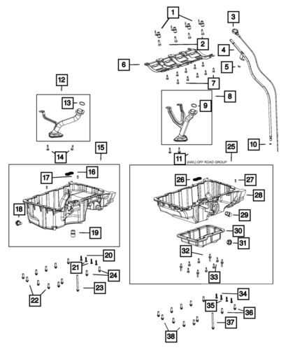 Genuine mopar engine oil level indicator 4893555ac