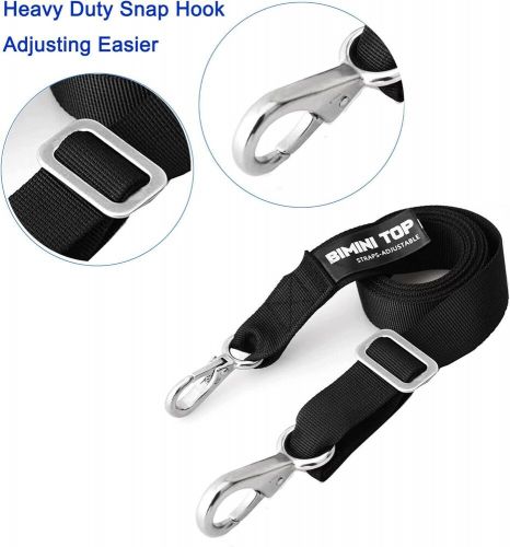 Adjustable bimini top straps,boat awning webbing straps with stainless black