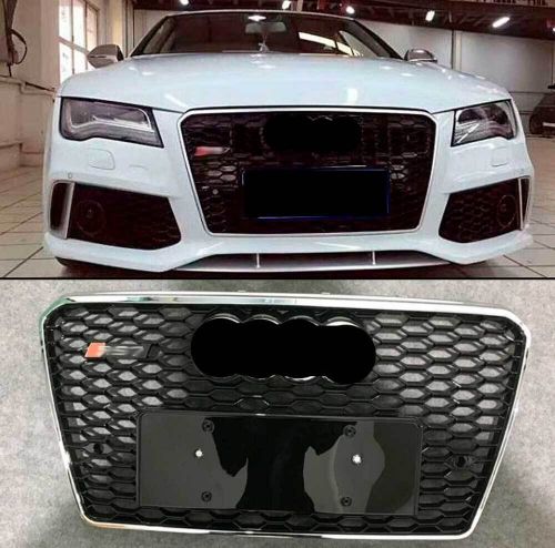 For audi a7 s7 rs7 2011 -2015 bumper grille chrome frame mesh honeycomb grill