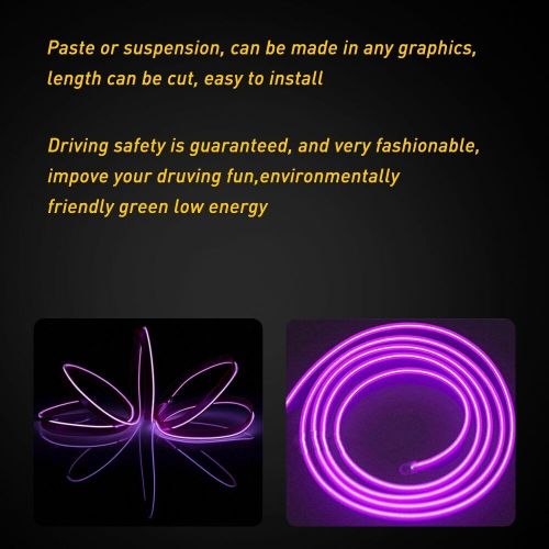 Purple led car auto interior decor atmosphere wire strip light accessories exu