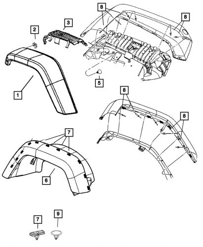 Genuine mopar applique clip 68033045aa