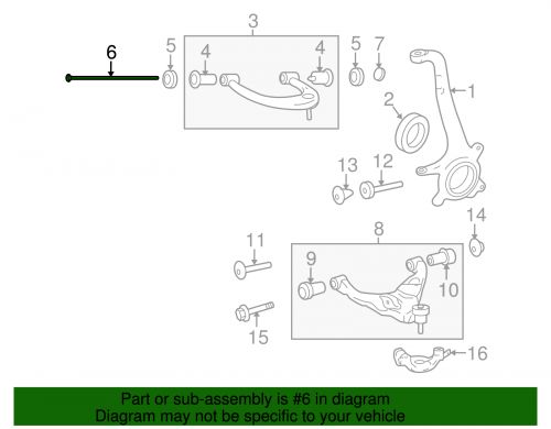 Genuine  suspension control arm bolt (left right front upper) 90105-a0095